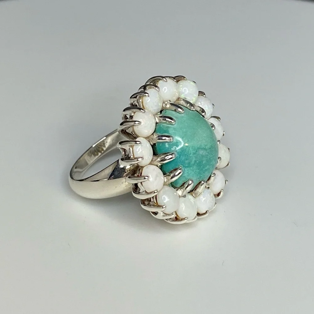 Tavliani original Turquoise moon and Opal ring - Picture 4 of 4